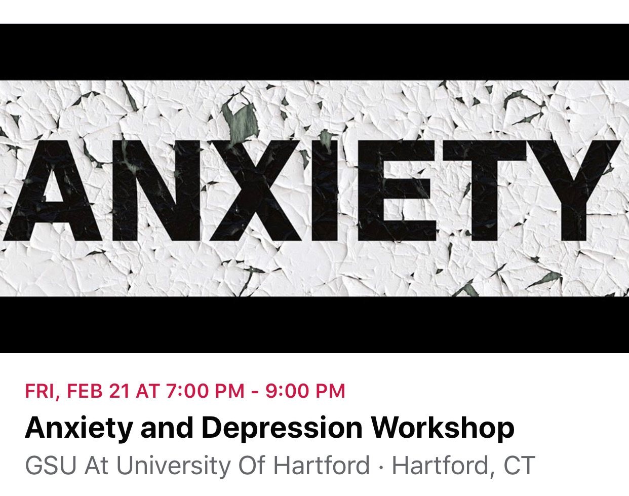 anxiety and depression workshop